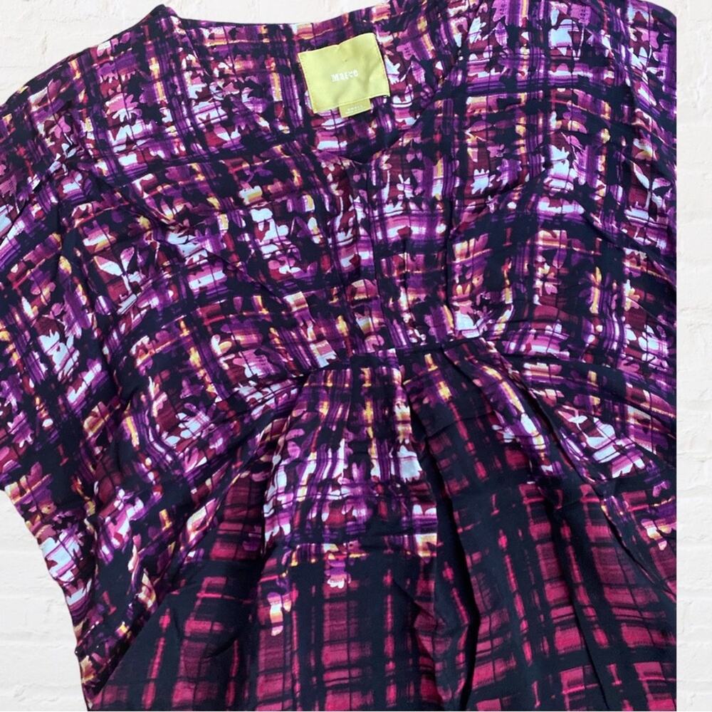 Anthropologie Maeve Womens S Purple V-Neck Pocket Mini Oversized Dress - Picture 2 of 8